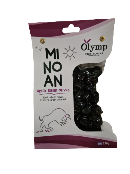 Olives-Minoan Olymp – Minoan Griekse Gedroogde Olijven 250 gr - Afbeelding 1