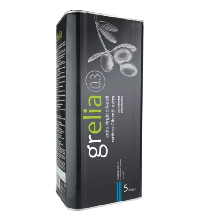 grelia_extra_5lt_can Grelia Extra Virgin Olijfolie Kreta 0,3% 5 lit tin - Afbeelding 1