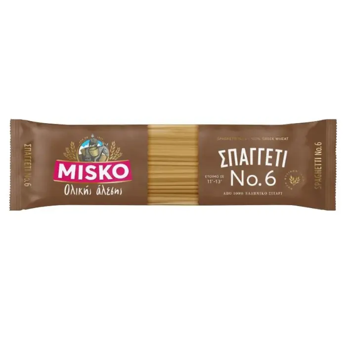 Misko-Whole-Wheat-Spaghetti-No6-Olikis-Alesis-500g_2048x (1) Misko Spaghetti No6 Volkoren 500 gr - Afbeelding 1